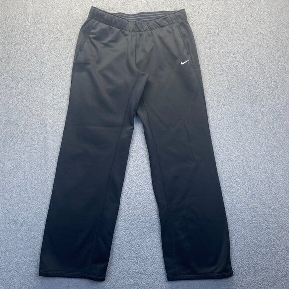Nike Pants Mens Size M Black Therma Fit Fleece Lined Training Sweatpants,Drawstr - Picture 1 of 11